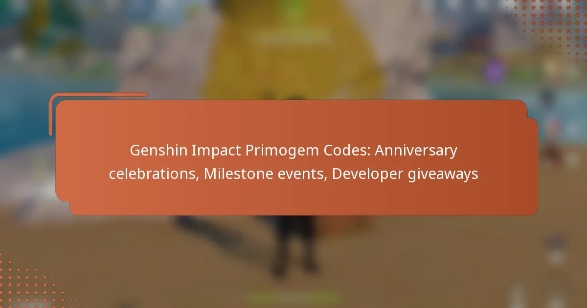Genshin Impact Primogem Codes: Anniversary celebrations, Milestone events, Developer giveaways