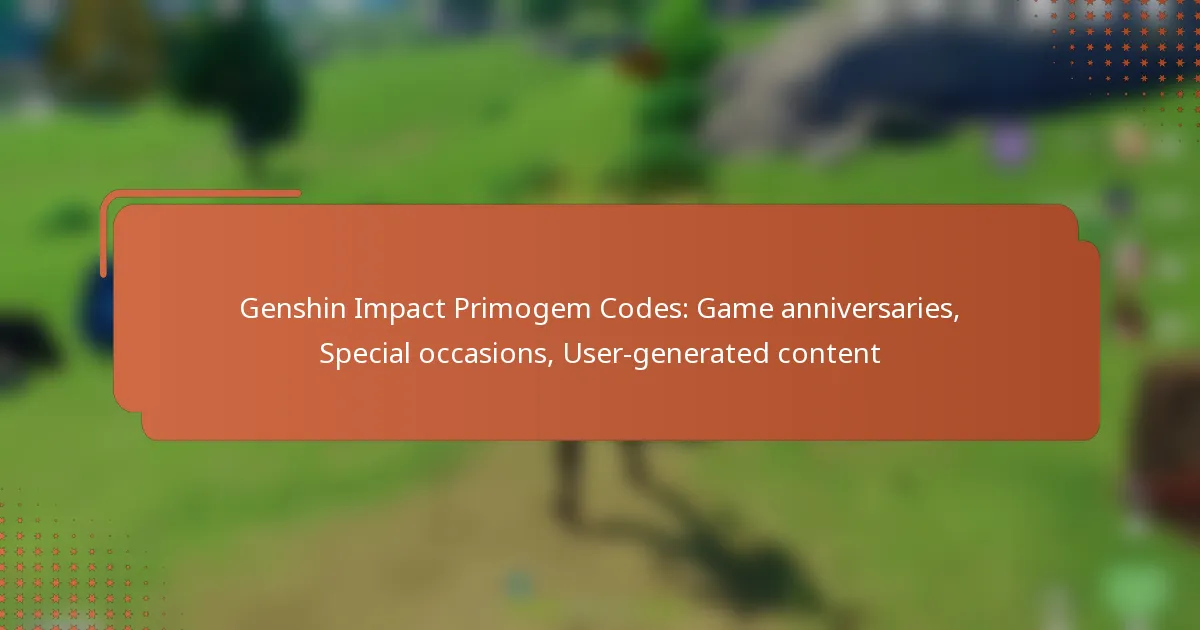 Genshin Impact Primogem Codes: Game anniversaries, Special occasions, User-generated content