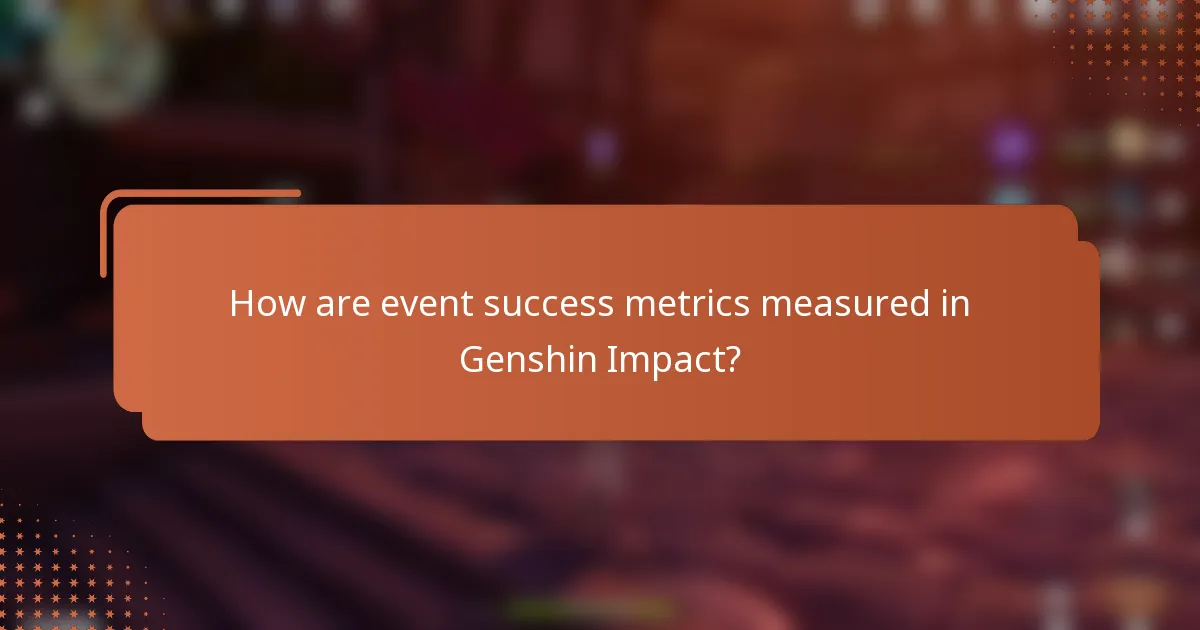 How are event success metrics measured in Genshin Impact?