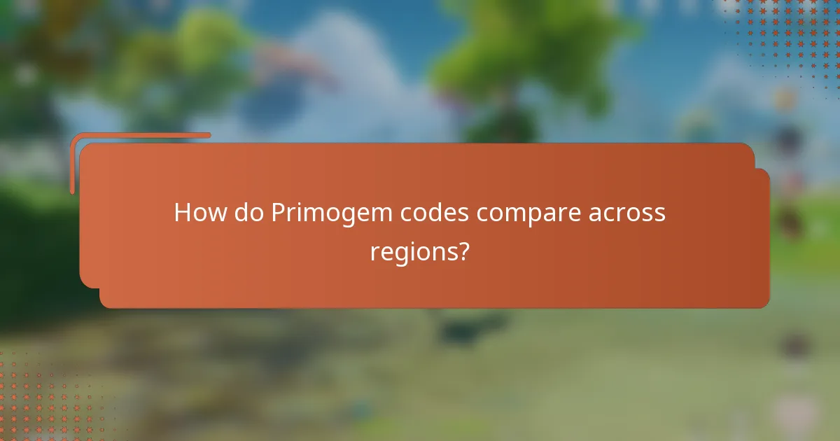 How do Primogem codes compare across regions?
