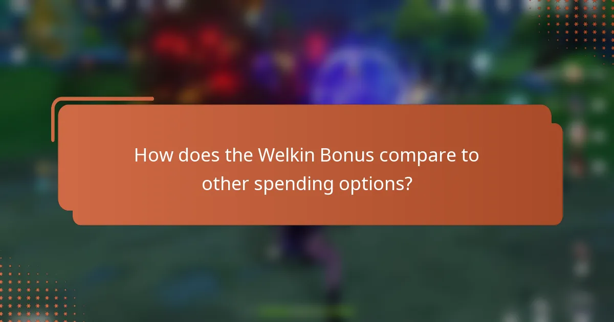 How does the Welkin Bonus compare to other spending options?