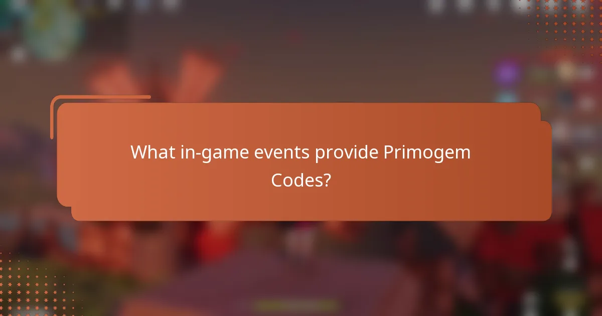 What in-game events provide Primogem Codes?