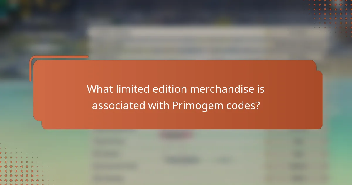 What limited edition merchandise is associated with Primogem codes?