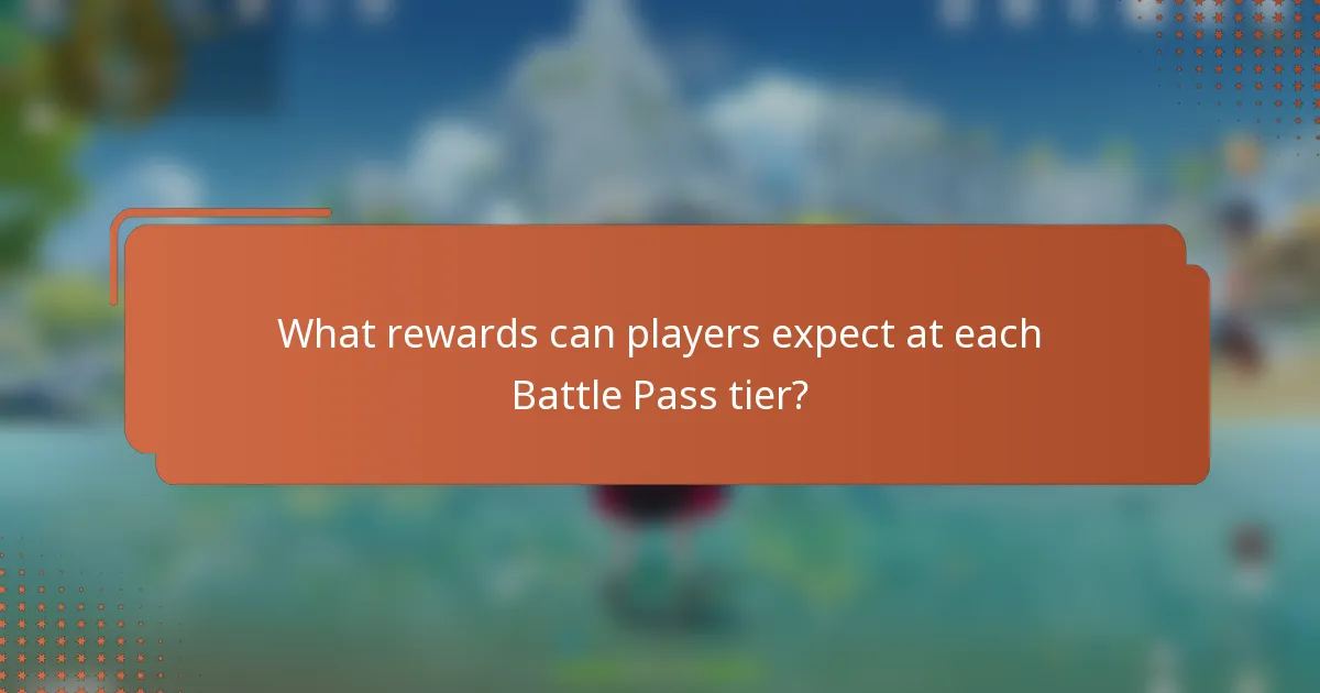 What rewards can players expect at each Battle Pass tier?